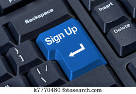 Button keypad sign up with arrow. Button keypad sign up with arrow.