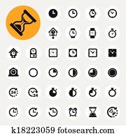 Clocks and time icons set