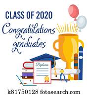 Congratulations Graduate. Lettering Class of 2020 for greeting, invitation card. Congratulations Graduate. Lettering Class of 2020 for greeting, invitation card.