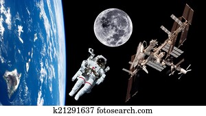 Earth Satellite Astronaut Space