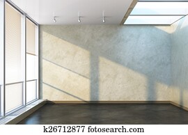 leerer, neu, büro, zimmer