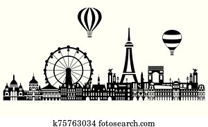 Paris City Skyline vector 3 Paris City Skyline vector 3