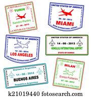 Passport travel grunge stamps Passport travel grunge stamps