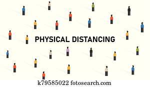 physical distancing crowd of people to avoid contact virus spread corona covid-19 virus physical distancing crowd of people to avoid contact virus spread corona covid-19 virus