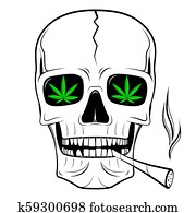 Skull illustration - smoking weed Skull illustration - smoking weed