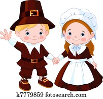 Thanksgiving Day Pilgrim Couple Thanksgiving Day Pilgrim Couple