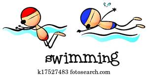Two boys swimming Two boys swimming
