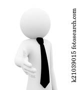 3d businessman offer hand shake illustration 3d businessman offer hand shake illustration