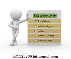 3d man with rate your response questionnaire 3d man with rate your response questionnaire