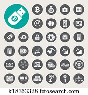 Bitcoin icons set