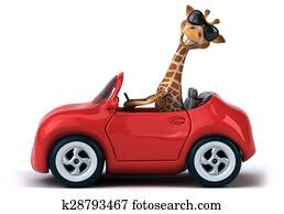 divertimento, girafa