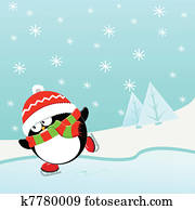 Ice Skating Penguin Ice Skating Penguin