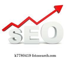 SEO sign with graph isolated on white SEO sign with graph isolated on white