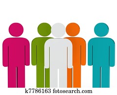 team people colorful with leader team people colorful with leader