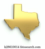 Texas golden map. 3D design Texas golden map. 3D design