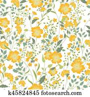 Vector vintage seamless floral pattern. Herbs and wild flowers. Vector vintage seamless floral pattern. Herbs and wild flowers.