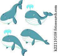 Cartoon whale Cartoon whale