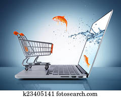 goldfish in cart - e-commerce goldfish in cart - e-commerce