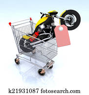 motorcycle inside the shopping cart motorcycle inside the shopping cart