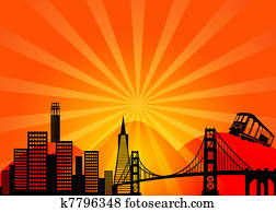 San Francisco California City Skyline Clipart San Francisco California City Skyline Clipart