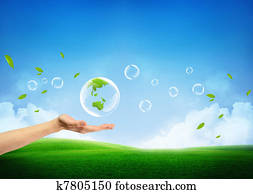 conceito, de, um, fresco, novo, terra verde