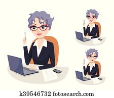 Experienced business woman solving problems at the office