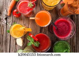 Fresh fruit juice, healthy drinks.