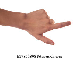 Gesturing human hand
