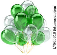 Green white party balloons classic Green white party balloons classic