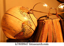 Old globe with Book Old globe with Book