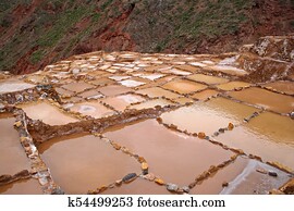 Saltworks in Maras, Cuzco, Peru