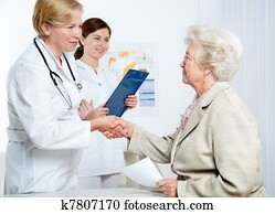 senior woman visiting a doctor