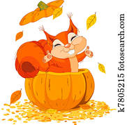 Squirrel in pumpkin Squirrel in pumpkin