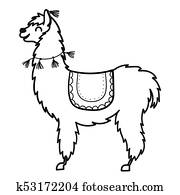 Vector illustration. Cute character lama Vector illustration. Cute character lama