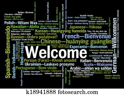 Welcome phrase words cloud concept Welcome phrase words cloud concept