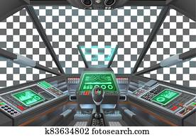 חללית, פסק אניה, או, הבלט מטוס, פנים, תא הטייס