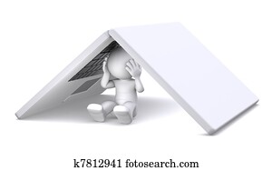 3d character hiding under notebook 3d character hiding under notebook