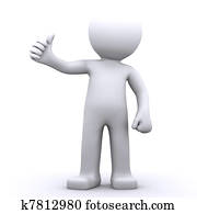 3d character man showing thumbs up 3d character man showing thumbs up