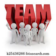 3d, pequeno, pessoas, -, confiança, equipe