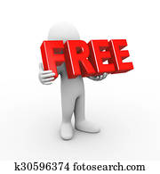 3d, איש, להחזיק, מילה, חינם