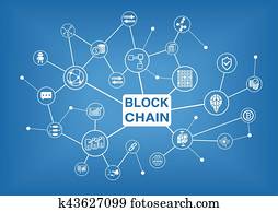 Blockchain vector illustration background