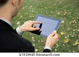 Businessman Working With Tablet PC