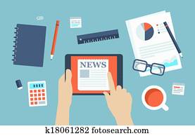 direktors, interpretācija, jaunumi, garlaicīgs, ilustrācija