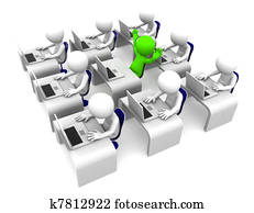 einmalig, person, in, edv, class., erfolgreich, trainingeducation, begriff