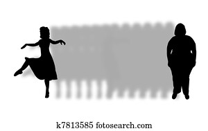 fat girl to slim beauty silhouette