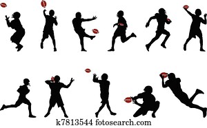 futebol americano, silhuetas