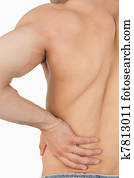 jovem, macho, tendo, dor traseira
