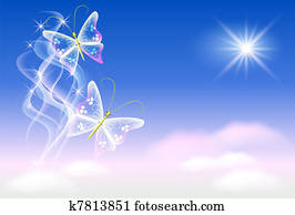 schmetterlinge, und, sonnenschein