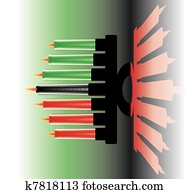 sete, kwanzaa, velas, em, vetorial