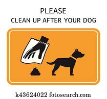Sign Clean up after your dog Sign Clean up after your dog